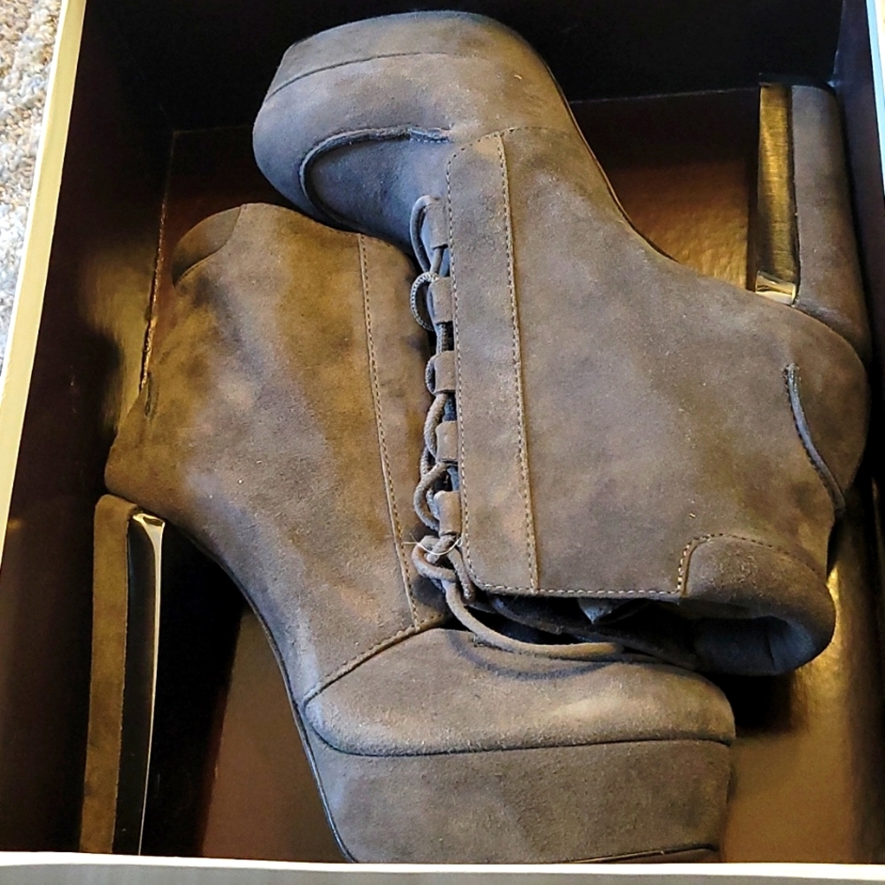 Calvin Klein suede booties